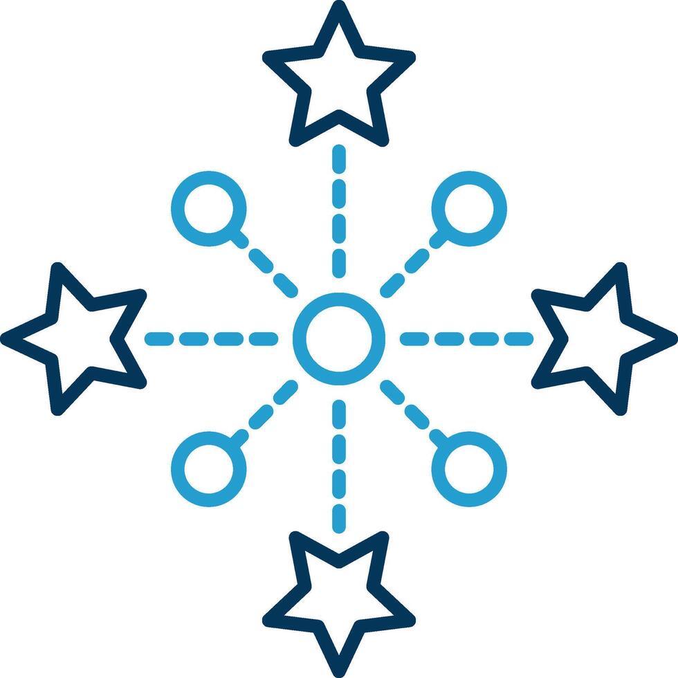 Fireworks Line Blue Two Color Icon vector