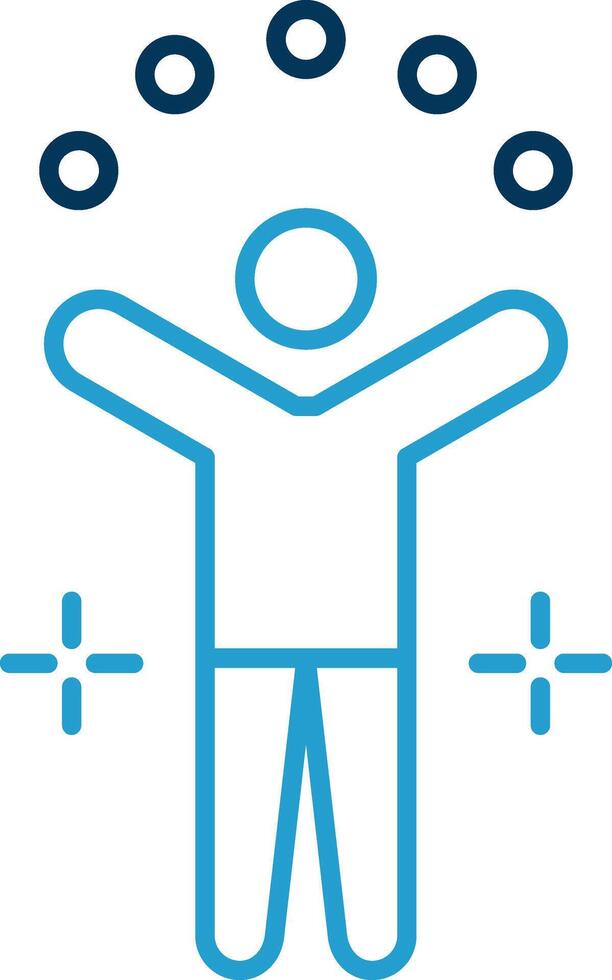 Juggling Ball Line Blue Two Color Icon vector