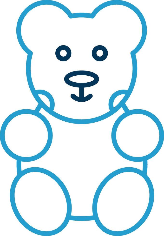Bear Line Blue Two Color Icon vector