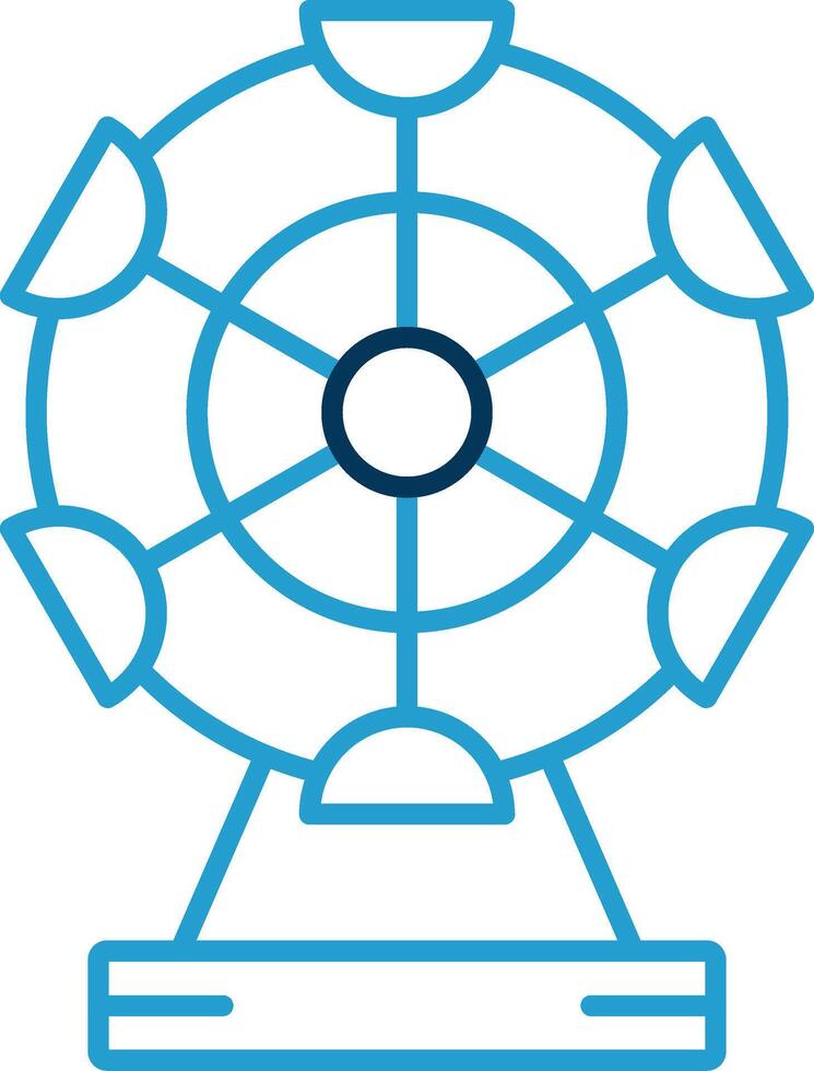 Ferris Wheel Line Blue Two Color Icon vector