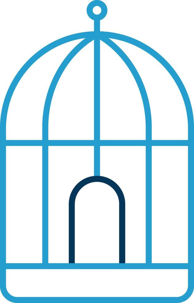 Circus Cage Line Blue Two Color Icon vector