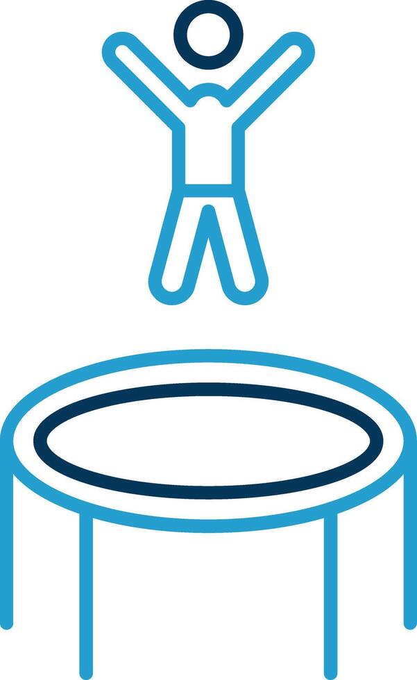 Trampoline Line Blue Two Color Icon vector