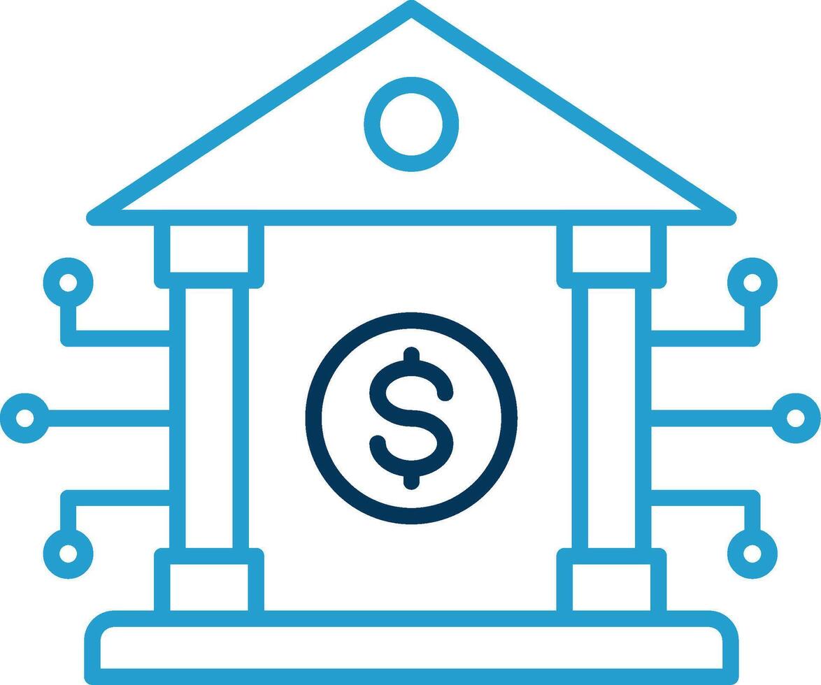 Banking System Line Blue Two Color Icon vector