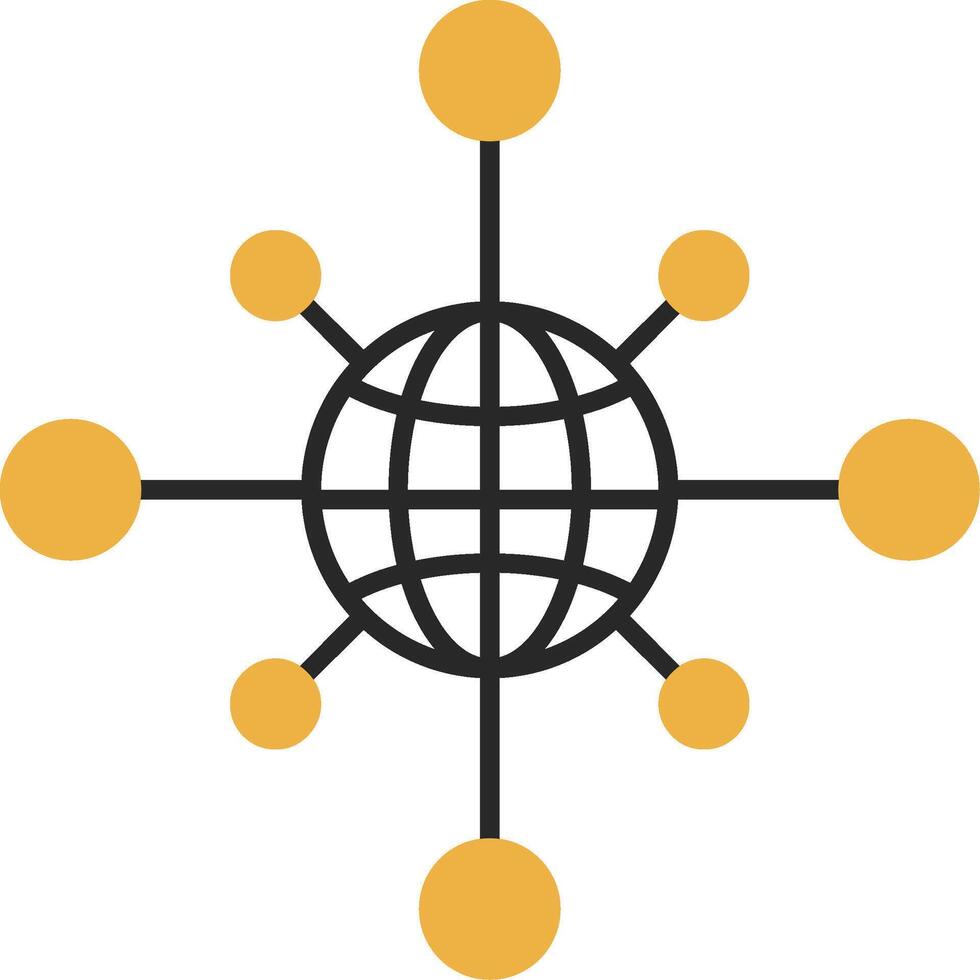 Networking Skined Filled Icon vector