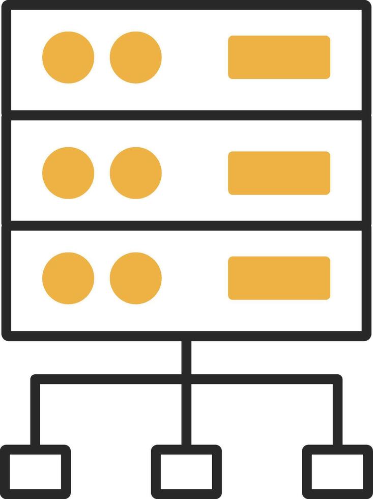 Structured Data Skined Filled Icon vector
