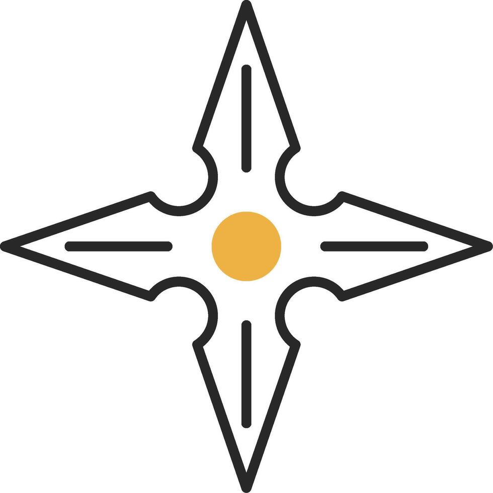 Shuriken Skined Filled Icon vector