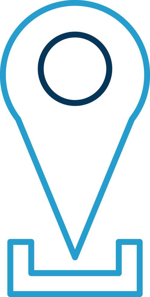 Location Pin Line Blue Two Color Icon vector