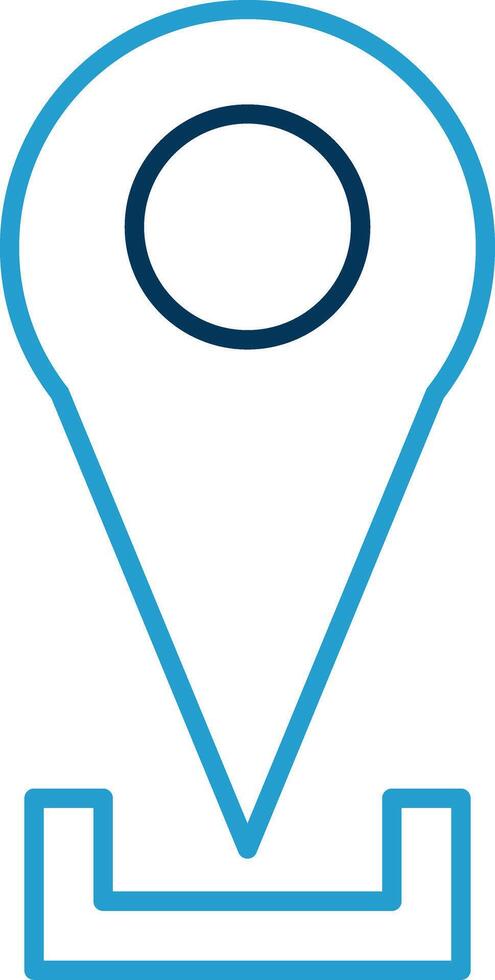 Location Pin Line Blue Two Color Icon vector