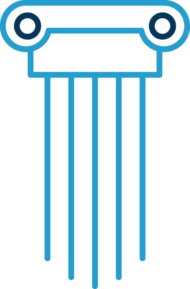 Greek Pillars Line Blue Two Color Icon vector