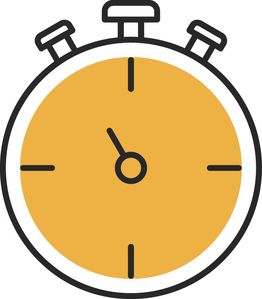 Stopwatch Skined Filled Icon vector