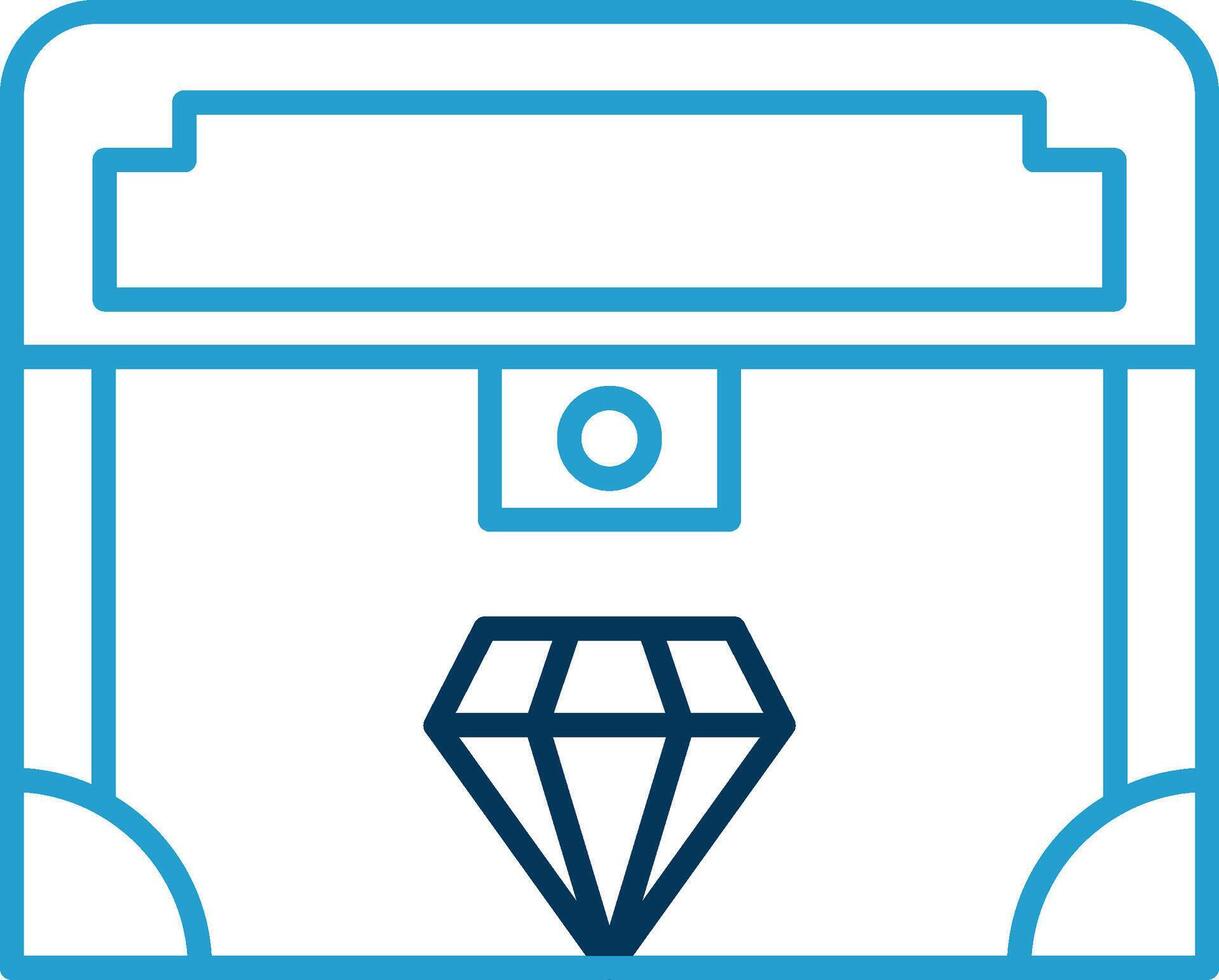 Valuable Line Blue Two Color Icon vector