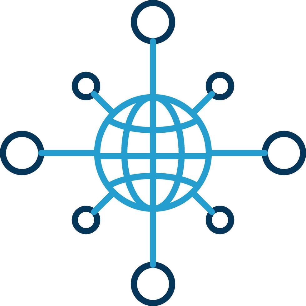 Networking Line Blue Two Color Icon vector