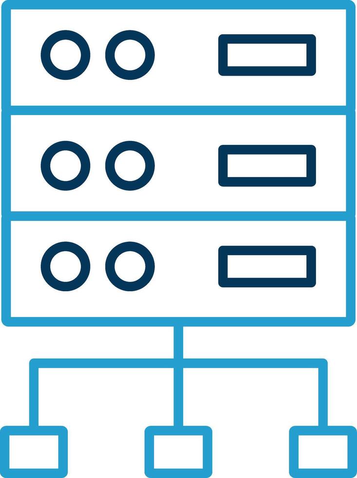 Structured Data Line Blue Two Color Icon vector