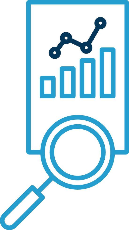 Market Analysis Line Blue Two Color Icon vector