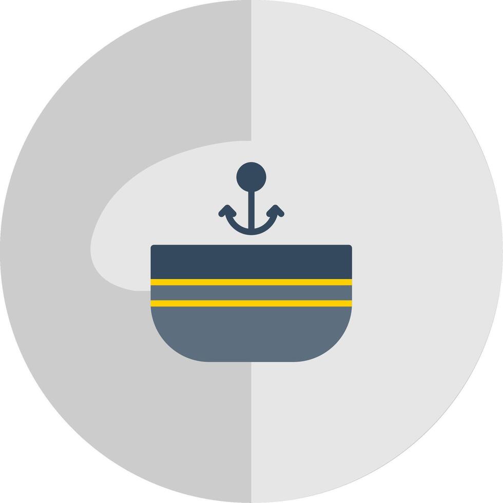 Captain Hat Flat Scale Icon vector
