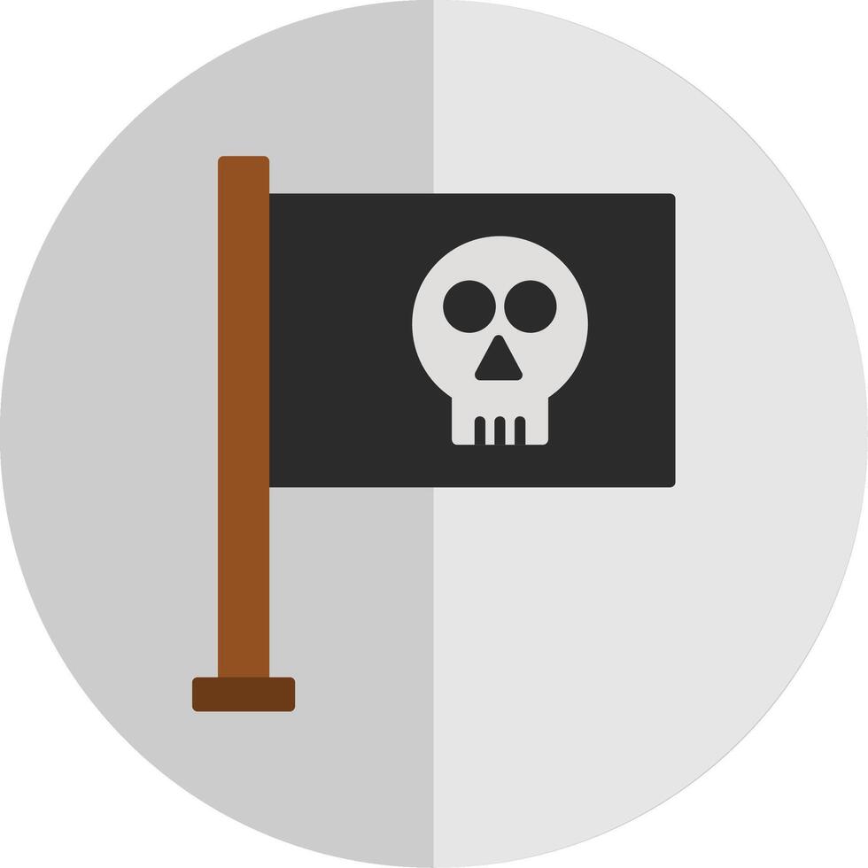 pirata bandera plano escala icono vector