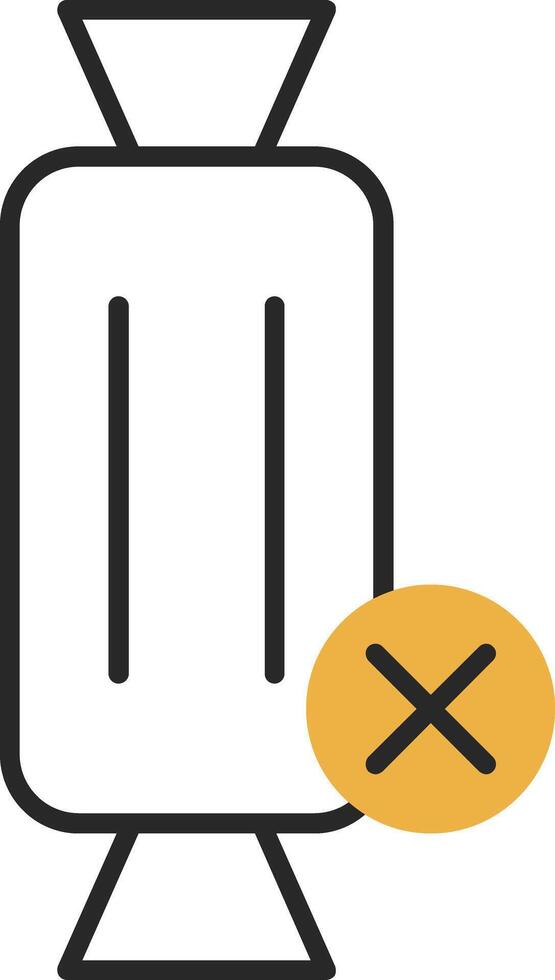 No Sweets Skined Filled Icon vector