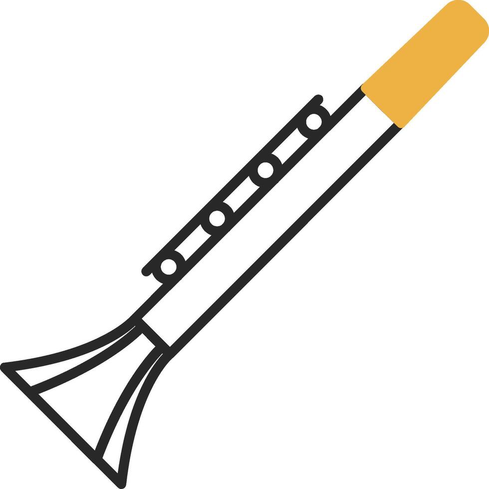 Clarinet Skined Filled Icon vector