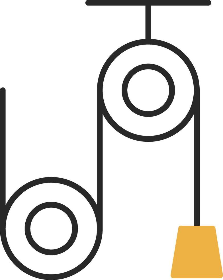 Pulley Machine Skined Filled Icon vector