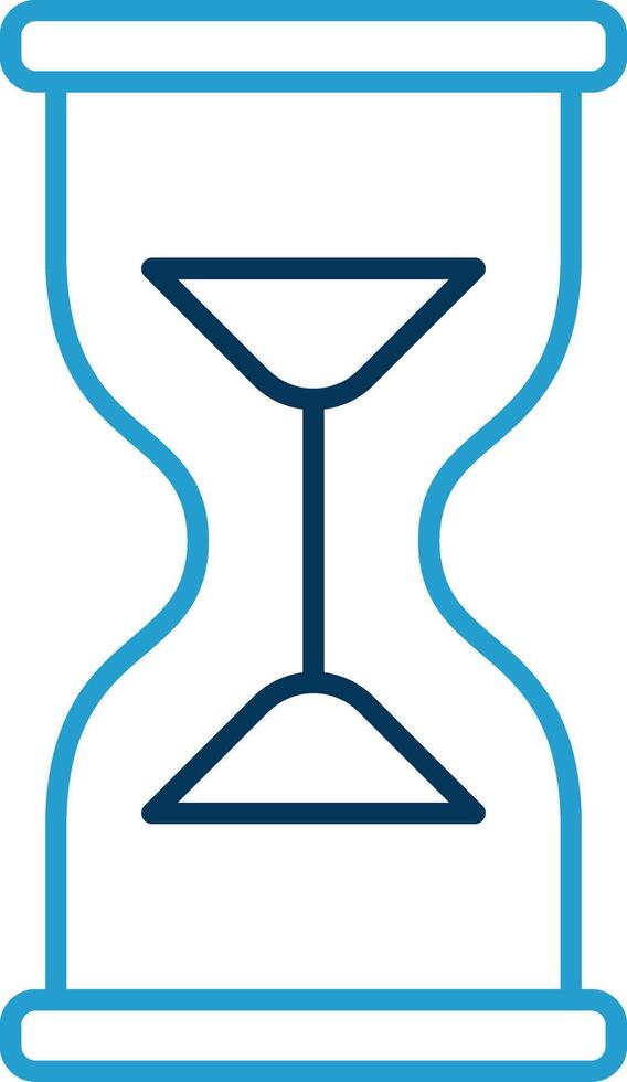 Hourglass Line Blue Two Color Icon vector