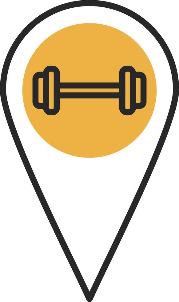 Gym Location Skined Filled Icon vector