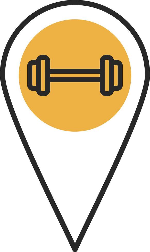 Gym Location Skined Filled Icon vector