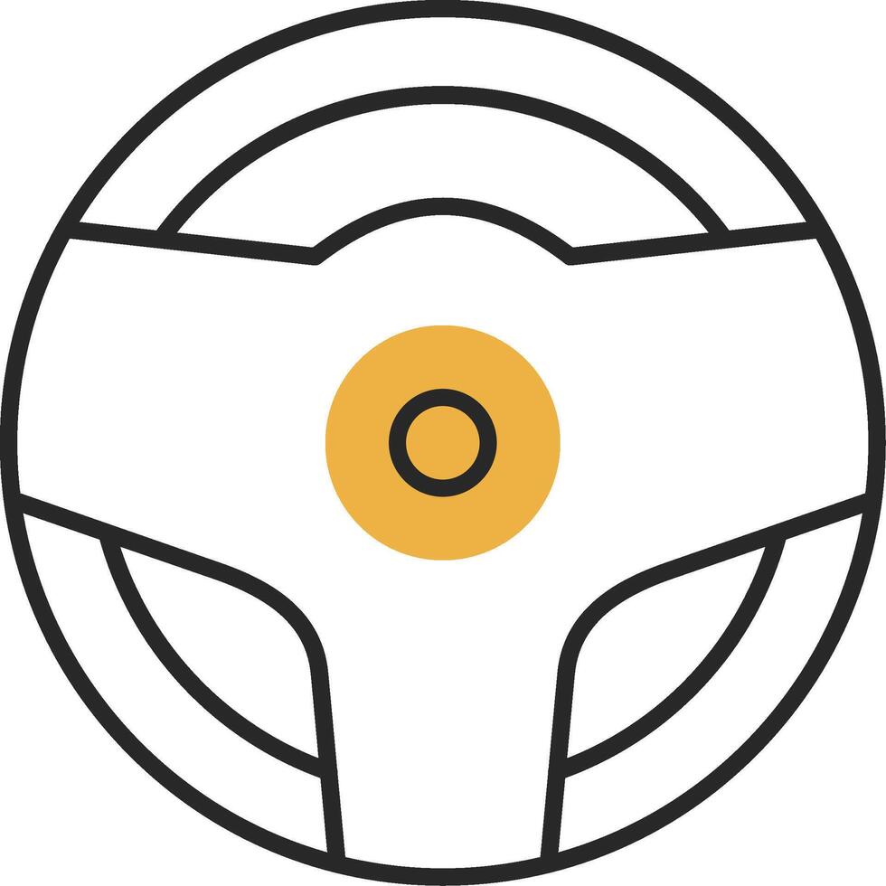 Steering Wheel Skined Filled Icon vector