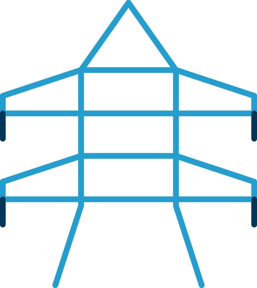 Tower Line Blue Two Color Icon vector