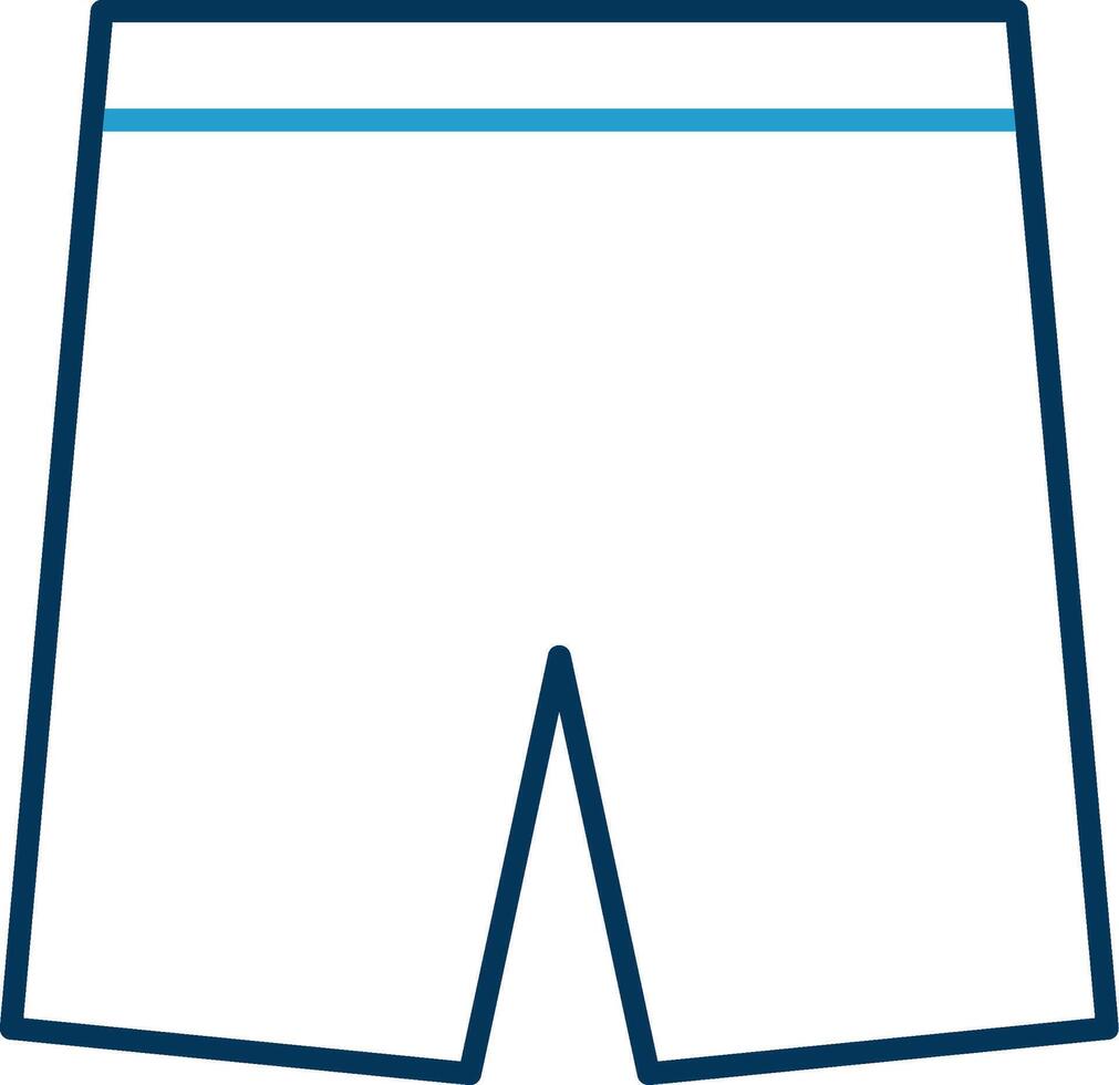 Shorts Line Blue Two Color Icon vector