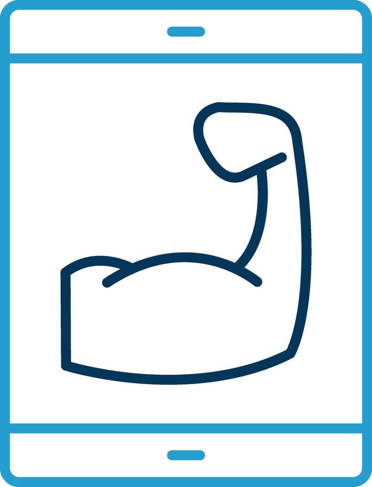 Fitness App Line Blue Two Color Icon vector