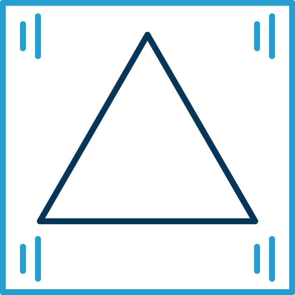 Triangle Line Blue Two Color Icon vector