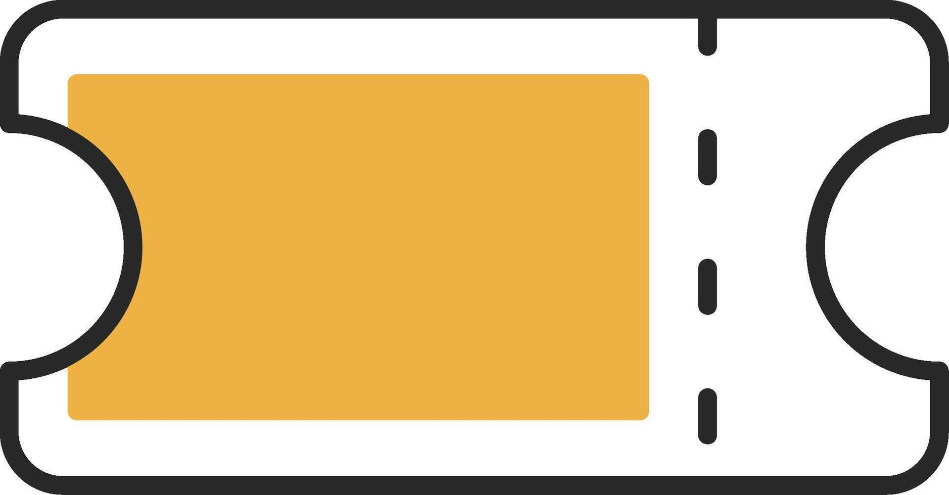 Ticket Skined Filled Icon vector