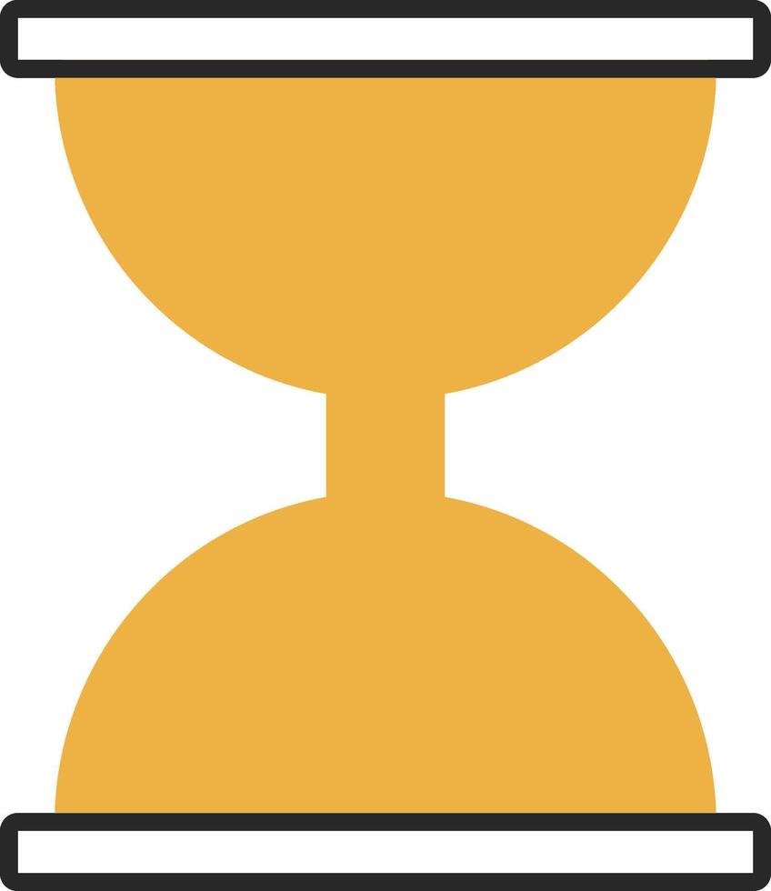 Hourglass Skined Filled Icon vector