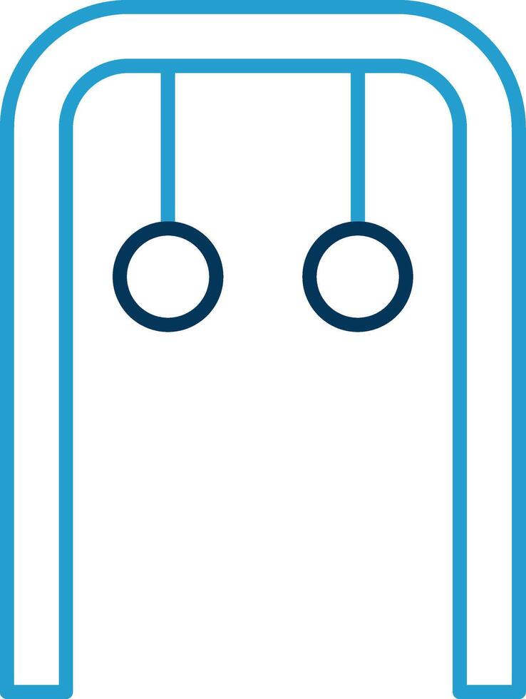 Gymnastic Rings Line Blue Two Color Icon vector