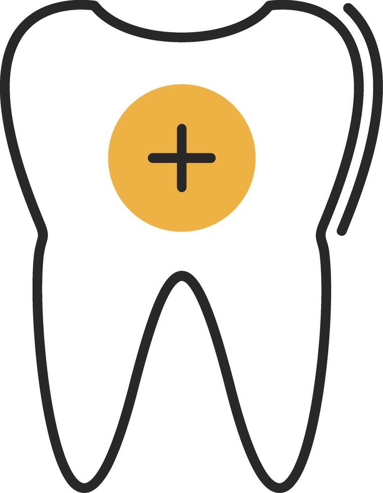 Tooth Skined Filled Icon vector