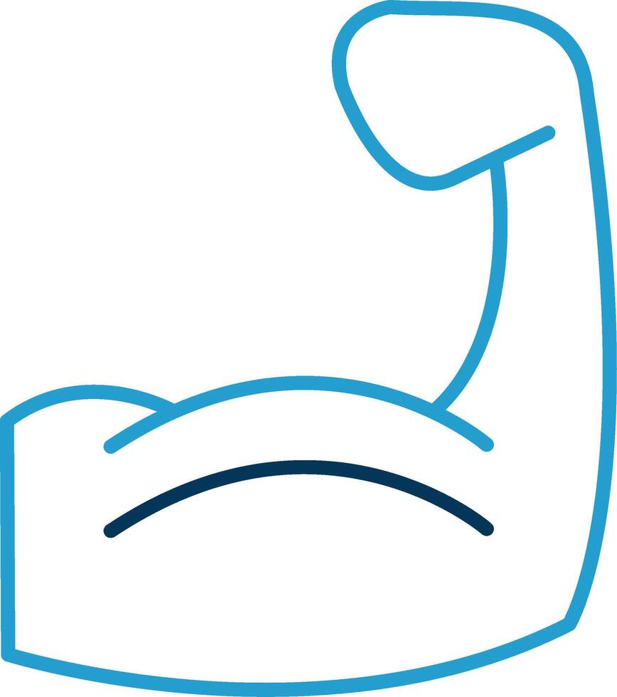Muscle Line Blue Two Color Icon vector