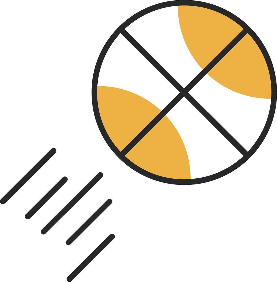 Basketball Skined Filled Icon vector