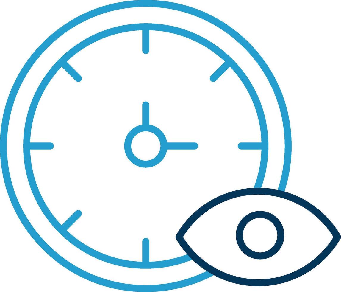 Time Tracking Line Blue Two Color Icon vector