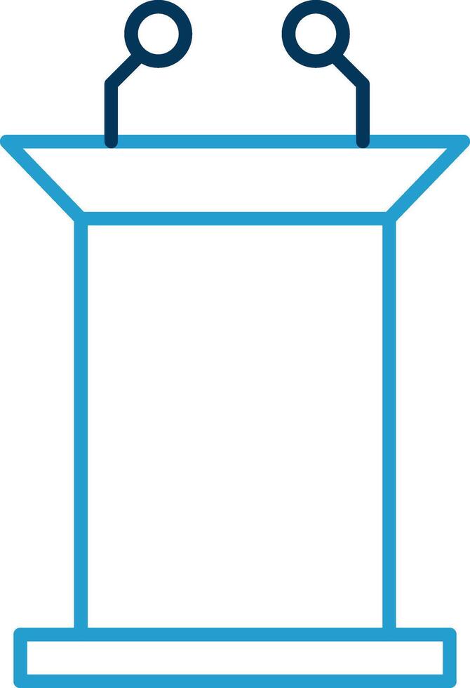 Podium Line Blue Two Color Icon vector