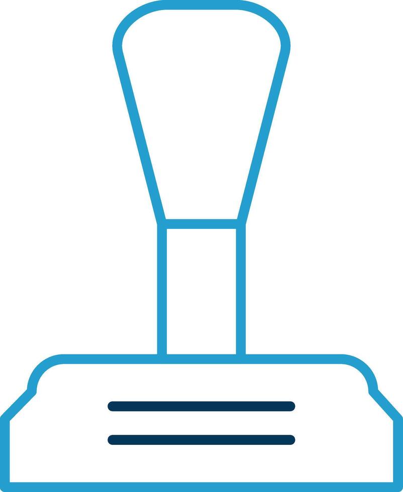 Gear Stick Line Blue Two Color Icon vector