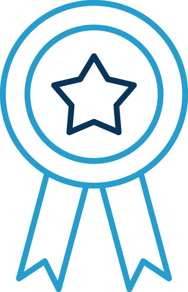 Medal Line Blue Two Color Icon vector
