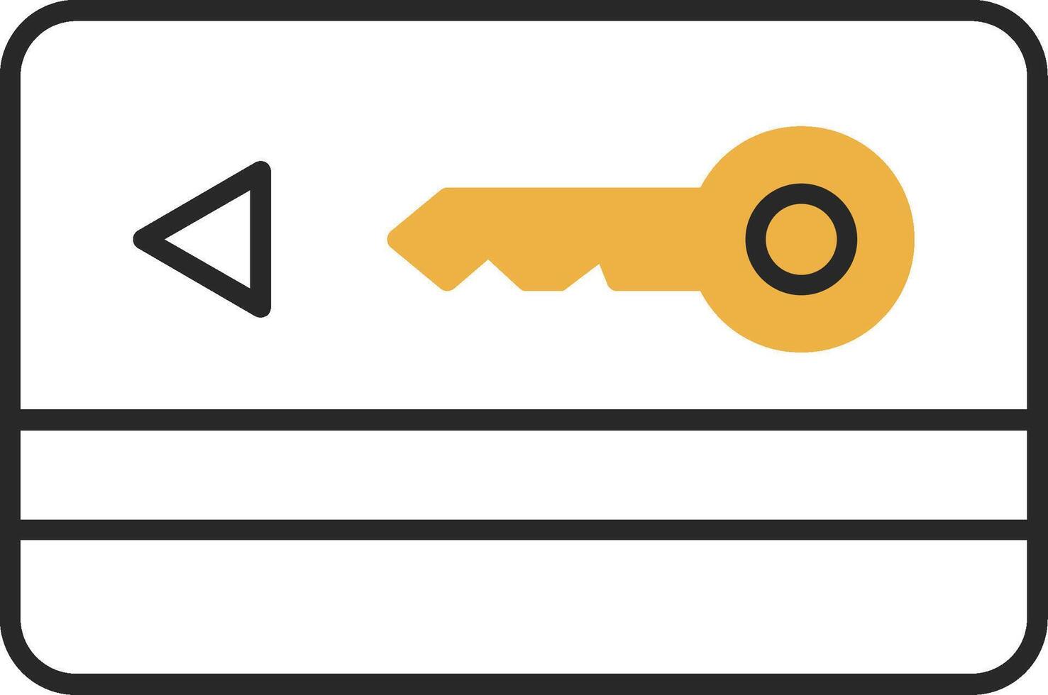 Key Card Skined Filled Icon vector
