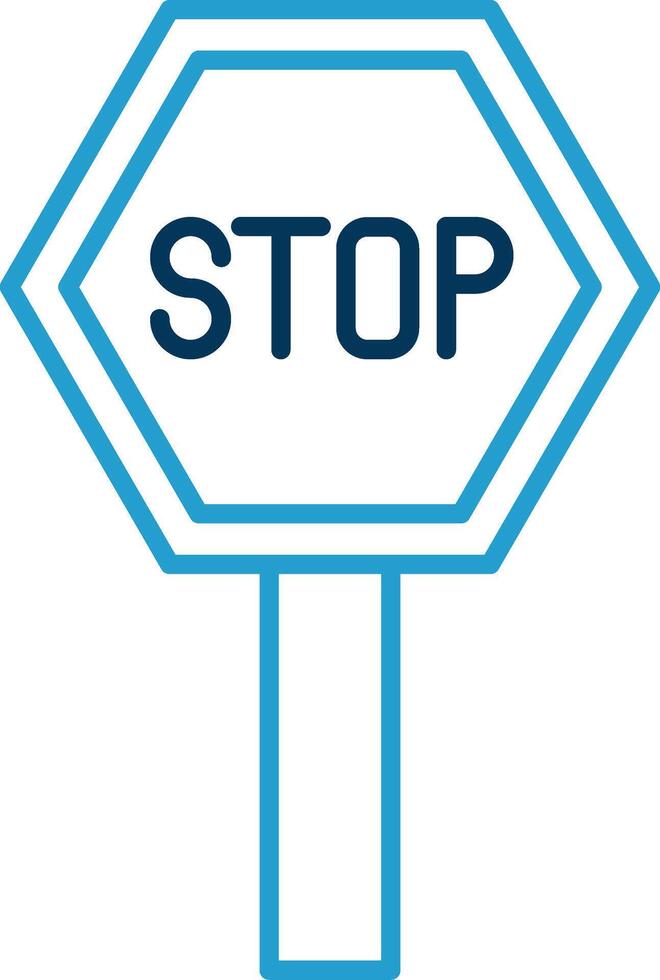 Pit Stop Line Blue Two Color Icon vector