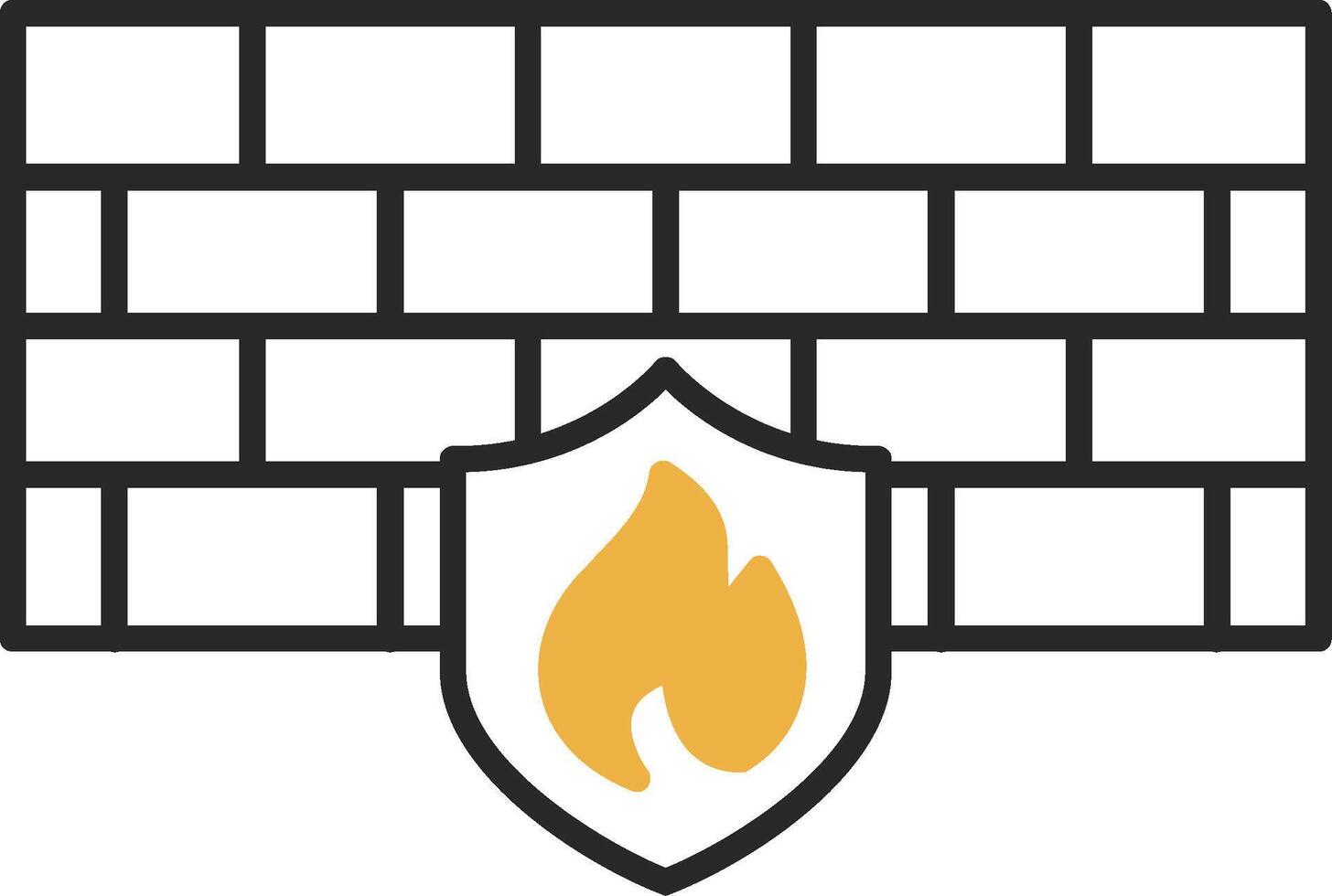 Firewall Skined Filled Icon vector