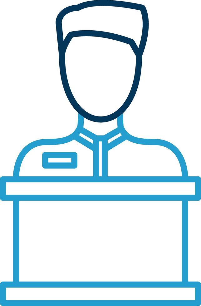 Reception Line Blue Two Color Icon vector