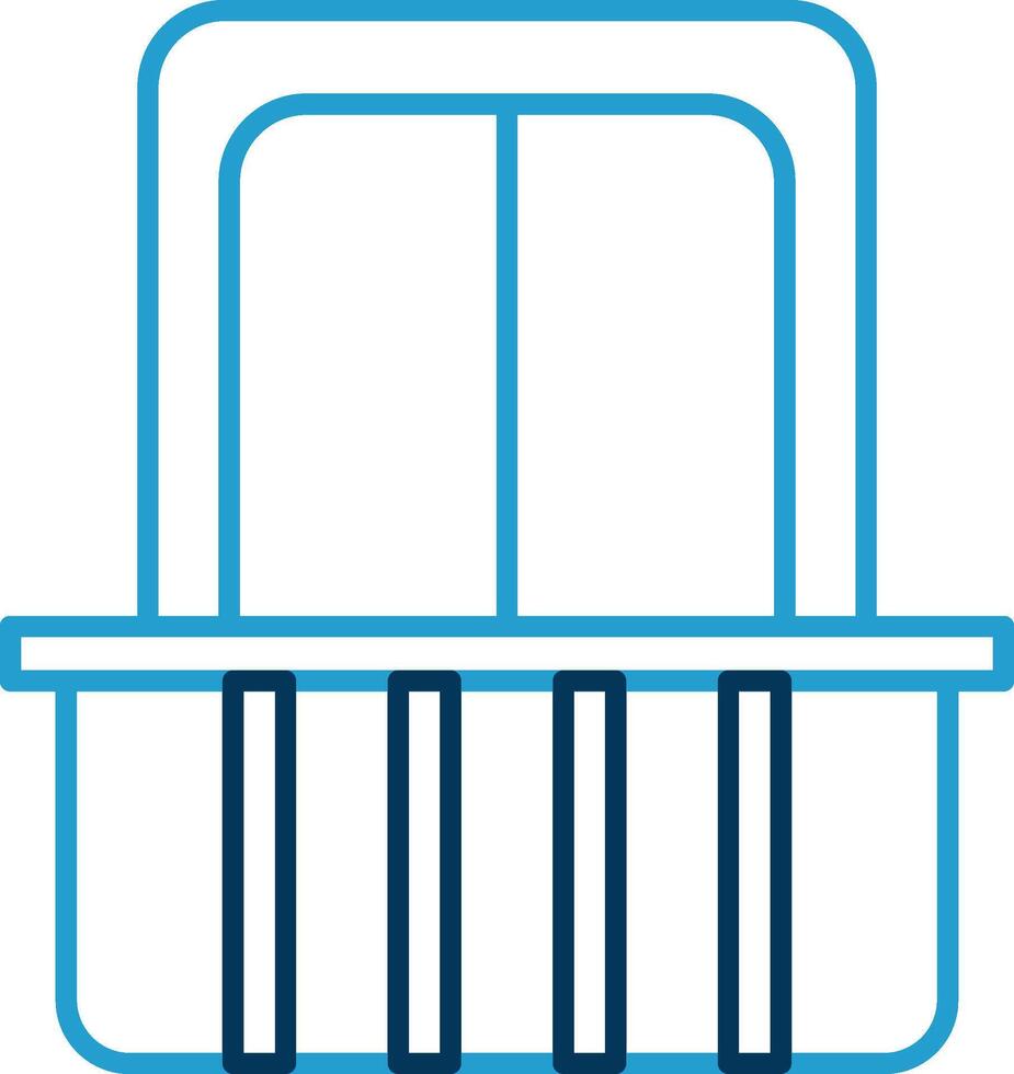 Balcony Line Blue Two Color Icon vector