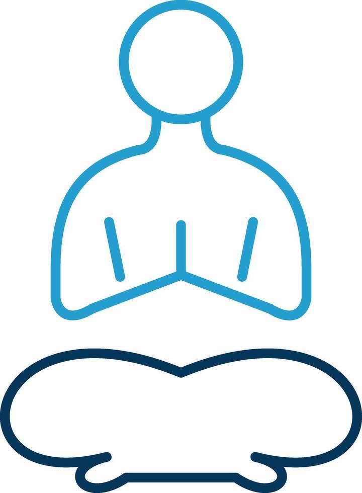 Yoga Line Blue Two Color Icon vector