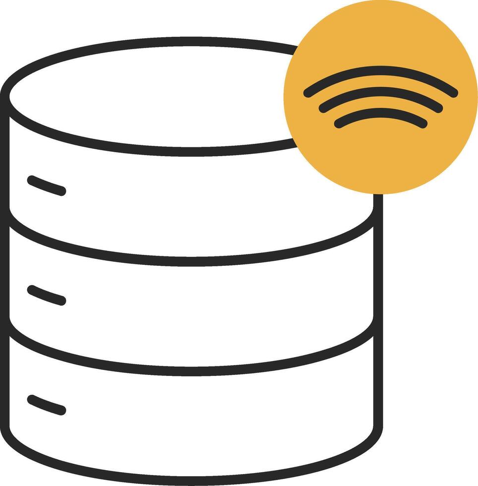 Wireless Database Skined Filled Icon vector