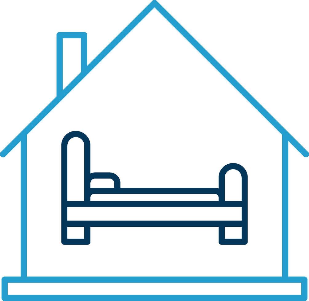 Room Line Blue Two Color Icon vector