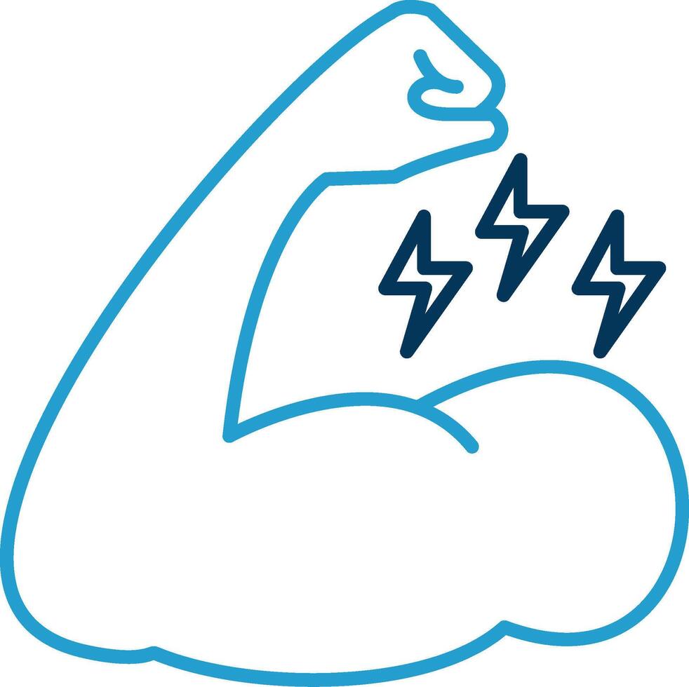 Muscle Line Blue Two Color Icon vector